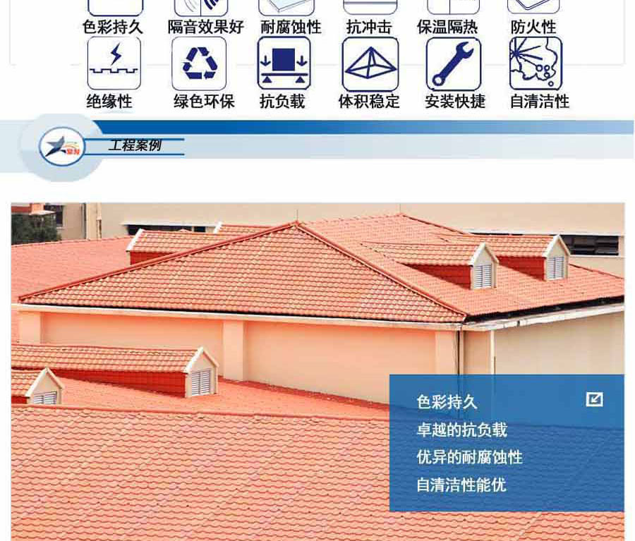 廈門(mén)合成樹(shù)脂瓦隔熱降溫是優(yōu)點(diǎn)之一
