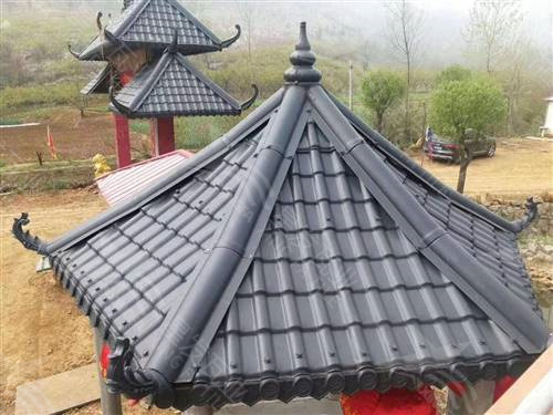 彩色仿古一體瓦墻頭瓦 古建圍墻瓦中式門頭琉璃瓦 廈門asa合成樹脂瓦廠家生產銷售
